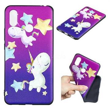 Pony 3D Embossed Relief Black TPU Cell Phone Back Cover for Xiaomi Mi Max 3