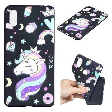 Candy Unicorn 3D Embossed Relief Black TPU Cell Phone Back Cover for Xiaomi Mi Max 3