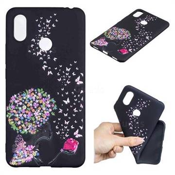 Corolla Girl 3D Embossed Relief Black TPU Cell Phone Back Cover for Xiaomi Mi Max 3
