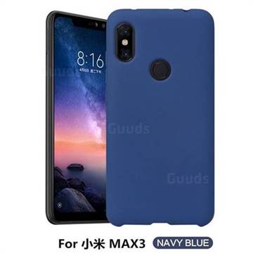 Howmak Slim Liquid Silicone Rubber Shockproof Phone Case Cover for Xiaomi Mi Max 3 - Midnight Blue