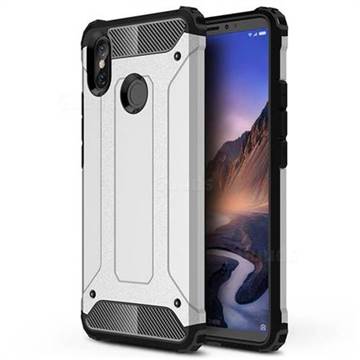 King Kong Armor Premium Shockproof Dual Layer Rugged Hard Cover for Xiaomi Mi Max 3 - Technology Silver