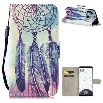 Feather Wind Chimes 3D Painted Leather Wallet Phone Case for Xiaomi Mi Max 3