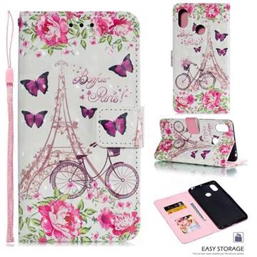 Bicycle Flower Tower 3D Painted Leather Phone Wallet Case for Xiaomi Mi Max 3