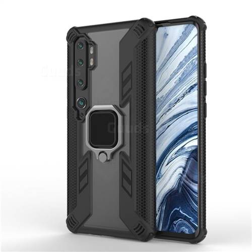 Predator Armor Metal Ring Grip Shockproof Dual Layer Rugged Hard Cover for Xiaomi Mi Note 10 / Note 10 Pro / CC9 Pro - Black