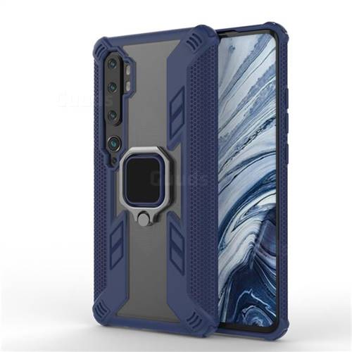 Predator Armor Metal Ring Grip Shockproof Dual Layer Rugged Hard Cover for Xiaomi Mi Note 10 / Note 10 Pro / CC9 Pro - Blue