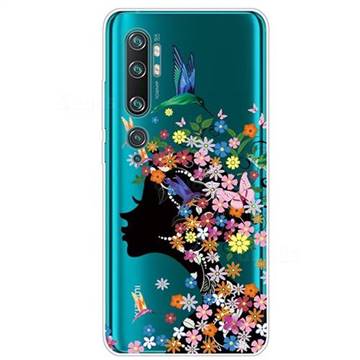 Floral Bird Girl Super Clear Soft TPU Back Cover for Xiaomi Mi Note 10 / Note 10 Pro / CC9 Pro