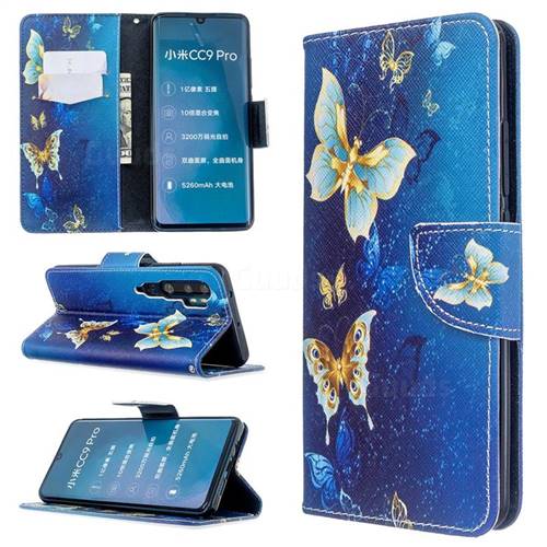 Golden Butterflies Leather Wallet Case for Xiaomi Mi Note 10 / Note 10 Pro / CC9 Pro