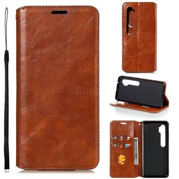 Retro Slim Magnetic Crazy Horse PU Leather Wallet Case for Xiaomi Mi Note 10 / Note 10 Pro / CC9 Pro - Brown