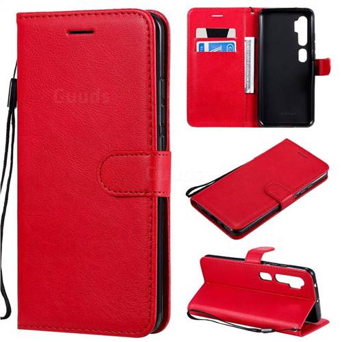 Retro Greek Classic Smooth PU Leather Wallet Phone Case for Xiaomi Mi Note 10 / Note 10 Pro / CC9 Pro - Red