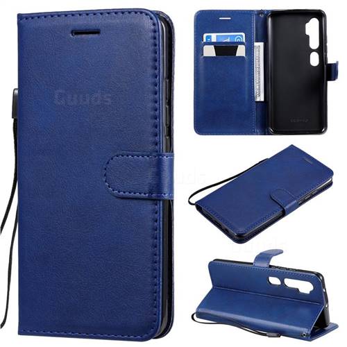 Retro Greek Classic Smooth PU Leather Wallet Phone Case for Xiaomi Mi Note 10 / Note 10 Pro / CC9 Pro - Blue