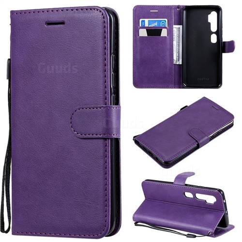 Retro Greek Classic Smooth PU Leather Wallet Phone Case for Xiaomi Mi Note 10 / Note 10 Pro / CC9 Pro - Purple