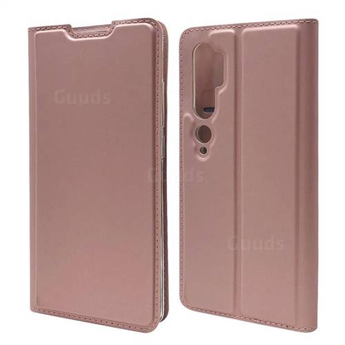 Ultra Slim Card Magnetic Automatic Suction Leather Wallet Case for Xiaomi Mi Note 10 / Note 10 Pro / CC9 Pro - Rose Gold
