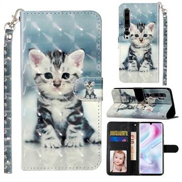 Kitten Cat 3D Leather Phone Holster Wallet Case for Xiaomi Mi Note 10 / Note 10 Pro / CC9 Pro