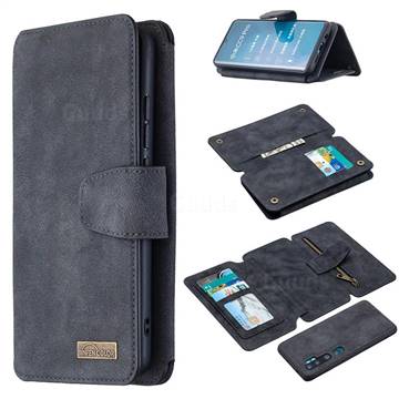 Binfen Color BF07 Frosted Zipper Bag Multifunction Leather Phone Wallet for Xiaomi Mi Note 10 / Note 10 Pro / CC9 Pro - Black