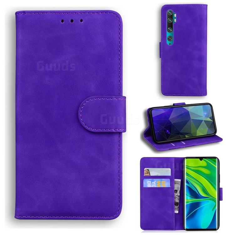 Retro Classic Skin Feel Leather Wallet Phone Case for Xiaomi Mi Note 10 / Note 10 Pro / CC9 Pro - Purple