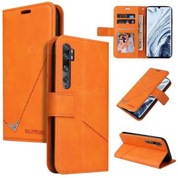 GQ.UTROBE Right Angle Silver Pendant Leather Wallet Phone Case for Xiaomi Mi Note 10 / Note 10 Pro / CC9 Pro - Orange