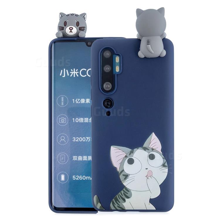 Big Face Cat Soft 3D Climbing Doll Soft Case for Xiaomi Mi Note 10 Lite
