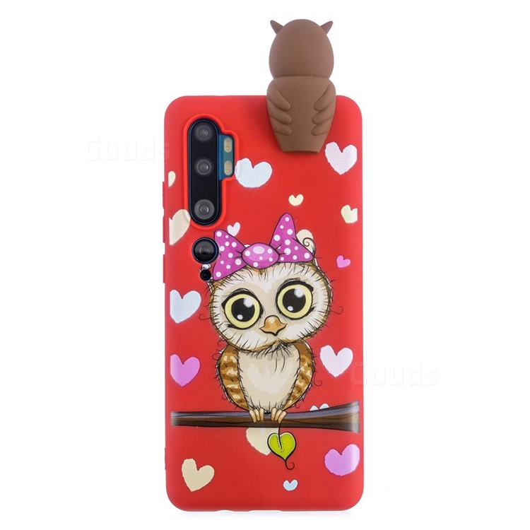 Bow Owl Soft 3D Climbing Doll Soft Case for Xiaomi Mi Note 10 Lite