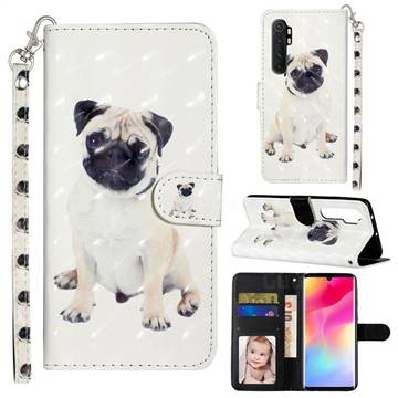 Pug Dog 3D Leather Phone Holster Wallet Case for Xiaomi Mi Note 10 Lite