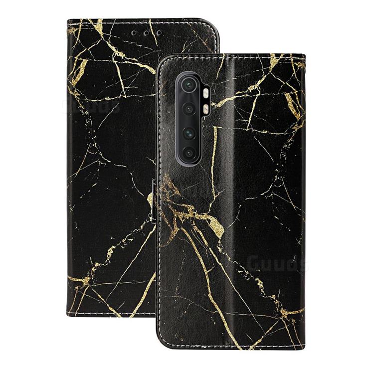 Black Gold Marble PU Leather Wallet Case for Xiaomi Mi Note 10 Lite
