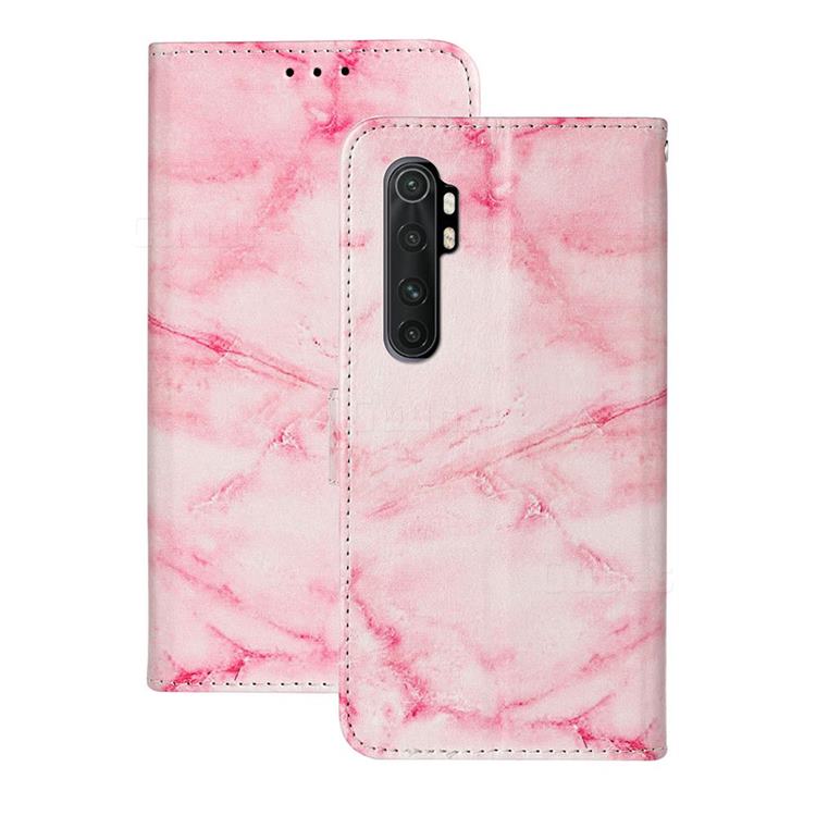 Pink Marble PU Leather Wallet Case for Xiaomi Mi Note 10 Lite