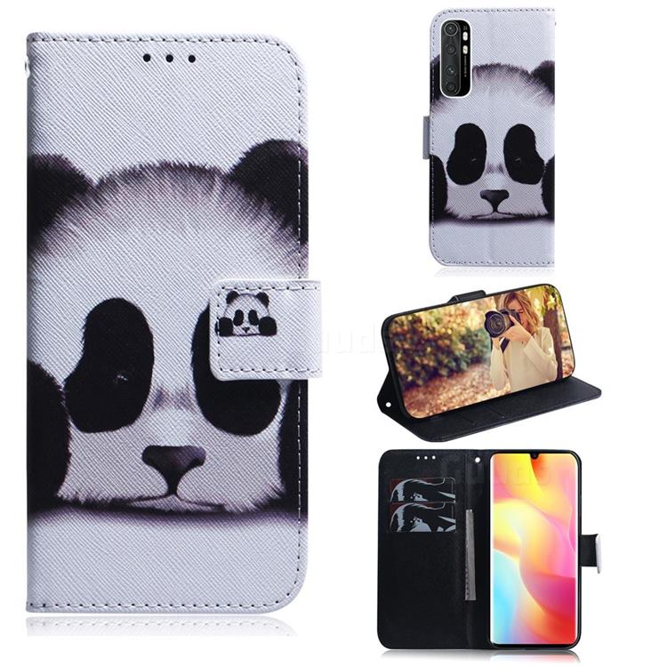Sleeping Panda PU Leather Wallet Case for Xiaomi Mi Note 10 Lite