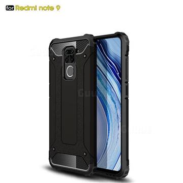 King Kong Armor Premium Shockproof Dual Layer Rugged Hard Cover for Xiaomi Redmi Note 9 - Black Gold