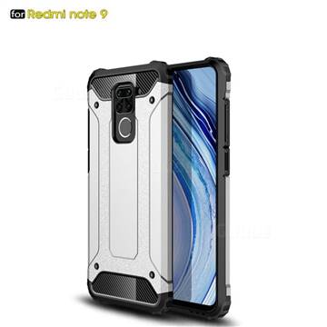 King Kong Armor Premium Shockproof Dual Layer Rugged Hard Cover for Xiaomi Redmi Note 9 - White
