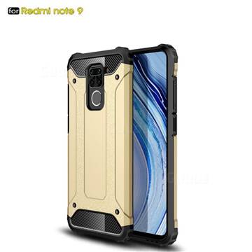 King Kong Armor Premium Shockproof Dual Layer Rugged Hard Cover for Xiaomi Redmi Note 9 - Champagne Gold