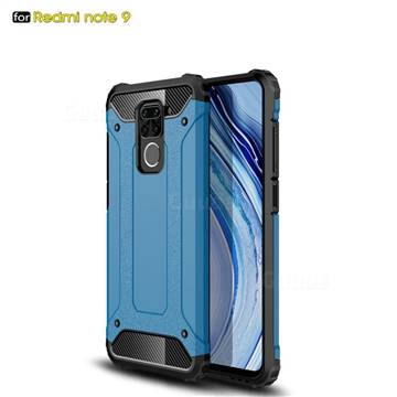 King Kong Armor Premium Shockproof Dual Layer Rugged Hard Cover for Xiaomi Redmi Note 9 - Sky Blue