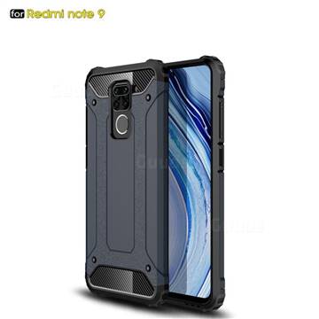 King Kong Armor Premium Shockproof Dual Layer Rugged Hard Cover for Xiaomi Redmi Note 9 - Navy