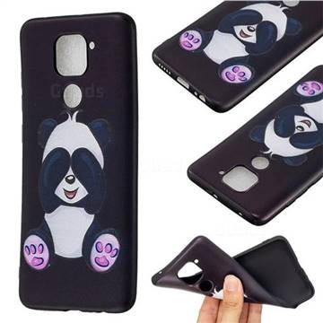 Lovely Panda 3D Embossed Relief Black Soft Back Cover for Xiaomi Redmi Note 9