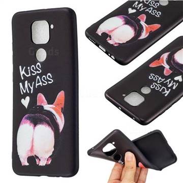 Lovely Pig Ass 3D Embossed Relief Black Soft Back Cover for Xiaomi Redmi Note 9