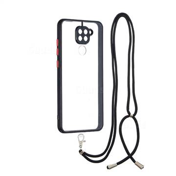 Necklace Cross-body Lanyard Strap Cord Phone Case Cover for Xiaomi Redmi Note 9 - Black