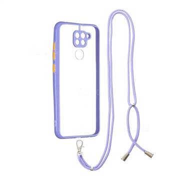 Necklace Cross-body Lanyard Strap Cord Phone Case Cover for Xiaomi Redmi Note 9 - Purple