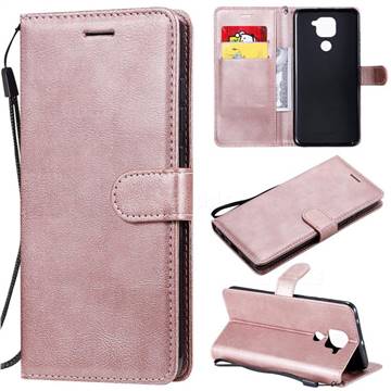Retro Greek Classic Smooth PU Leather Wallet Phone Case for Xiaomi Redmi Note 9 - Rose Gold