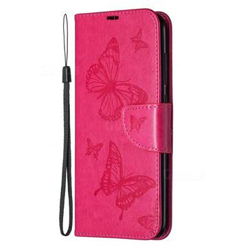Embossing Double Butterfly Leather Wallet Case for Xiaomi Redmi Note 9 ...