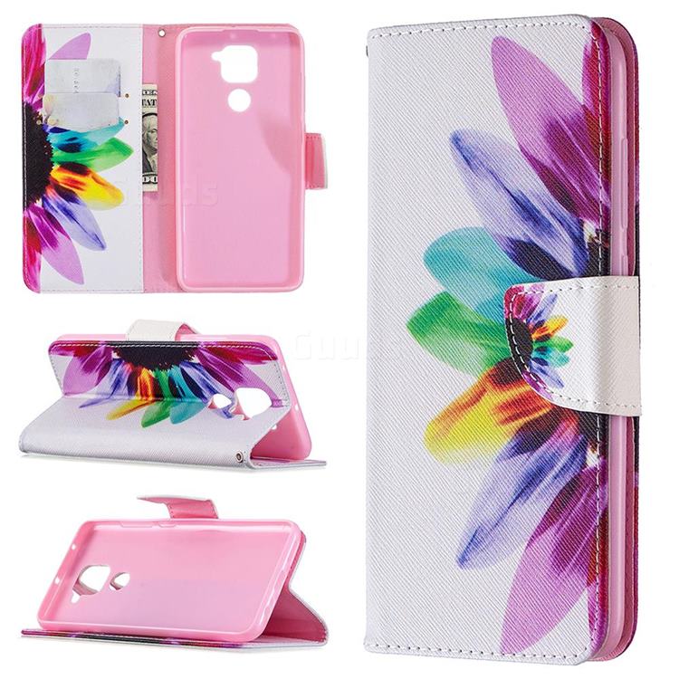 Seven-color Flowers Leather Wallet Case for Xiaomi Redmi Note 9