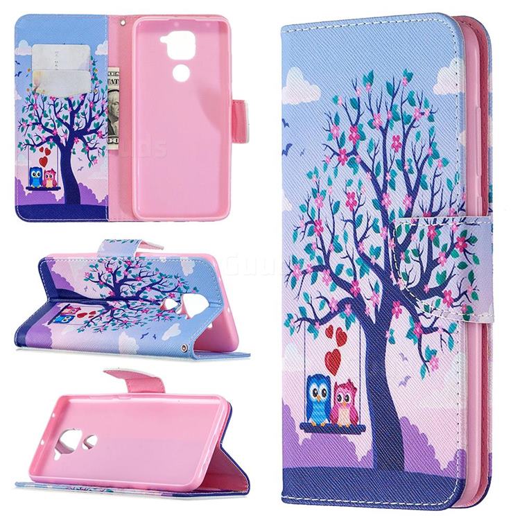 Tree and Owls Leather Wallet Case for Xiaomi Redmi Note 9