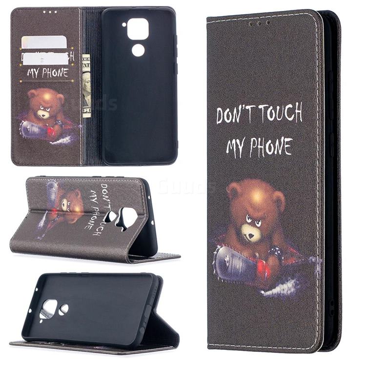 Chainsaw Bear Slim Magnetic Attraction Wallet Flip Cover for Xiaomi Redmi Note 9
