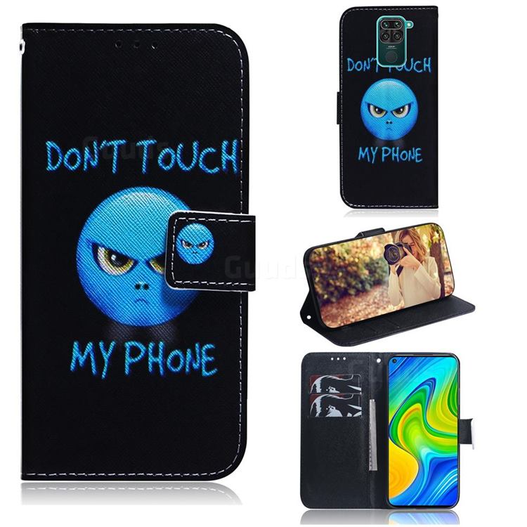 Not Touch My Phone PU Leather Wallet Case for Xiaomi Redmi Note 9