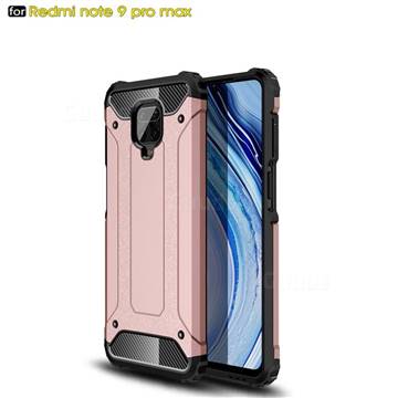 King Kong Armor Premium Shockproof Dual Layer Rugged Hard Cover for Xiaomi Redmi Note 9s / Note9 Pro / Note 9 Pro Max - Rose Gold