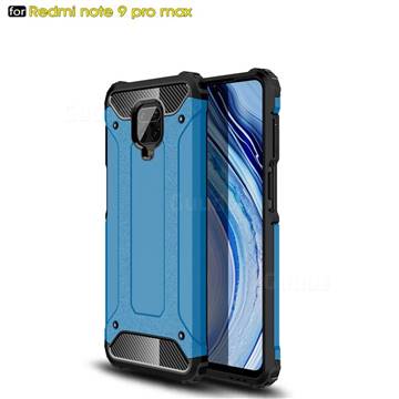 King Kong Armor Premium Shockproof Dual Layer Rugged Hard Cover for Xiaomi Redmi Note 9s / Note9 Pro / Note 9 Pro Max - Sky Blue
