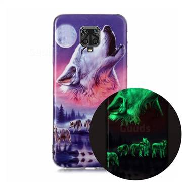 Wolf Howling Noctilucent Soft TPU Back Cover for Xiaomi Redmi Note 9s / Note9 Pro / Note 9 Pro Max