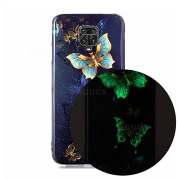 Golden Butterflies Noctilucent Soft TPU Back Cover for Xiaomi Redmi Note 9s / Note9 Pro / Note 9 Pro Max