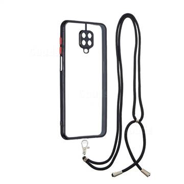 Necklace Cross-body Lanyard Strap Cord Phone Case Cover for Xiaomi Redmi Note 9s / Note9 Pro / Note 9 Pro Max - Black