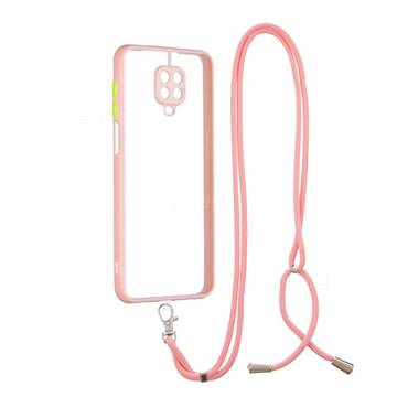 Necklace Cross-body Lanyard Strap Cord Phone Case Cover for Xiaomi Redmi Note 9s / Note9 Pro / Note 9 Pro Max - Pink