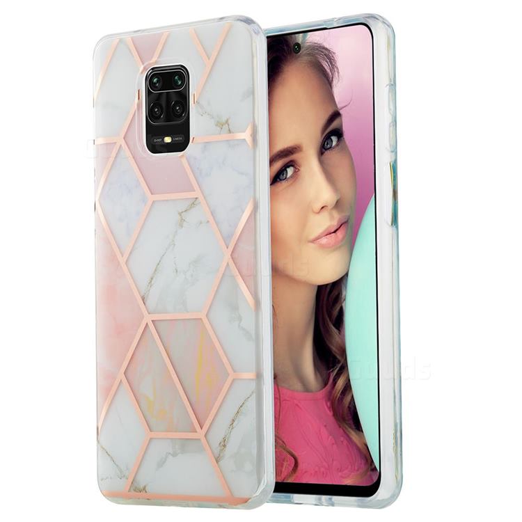 Pink White Marble Pattern Galvanized Electroplating Protective Case Cover for Xiaomi Redmi Note 9s / Note9 Pro / Note 9 Pro Max