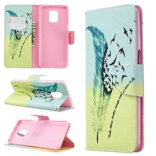 Feather Bird Leather Wallet Case for Xiaomi Redmi Note 9s / Note9 Pro / Note 9 Pro Max