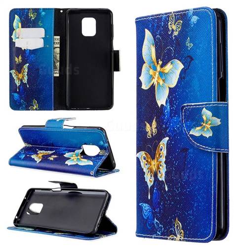 Golden Butterflies Leather Wallet Case for Xiaomi Redmi Note 9s / Note9 Pro / Note 9 Pro Max